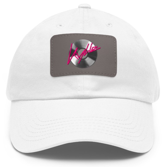 Discover Kylie Minogue  record silver Dad Hat With Leather Patch