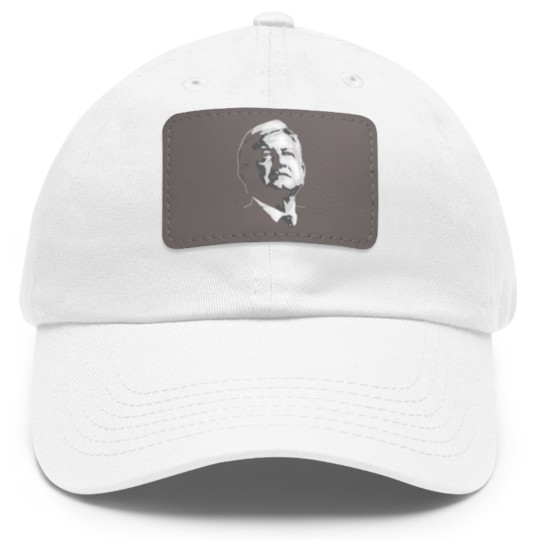 Discover amlo black and white Dad Hat With Leather Patch