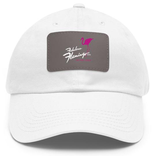 Discover flamingo hotel casino las vegas retro vintage t Dad Hat With Leather Patch