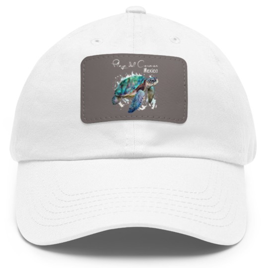 Discover playa del carmen mexico sea turtle playa souvenir t Dad Hat With Leather Patch