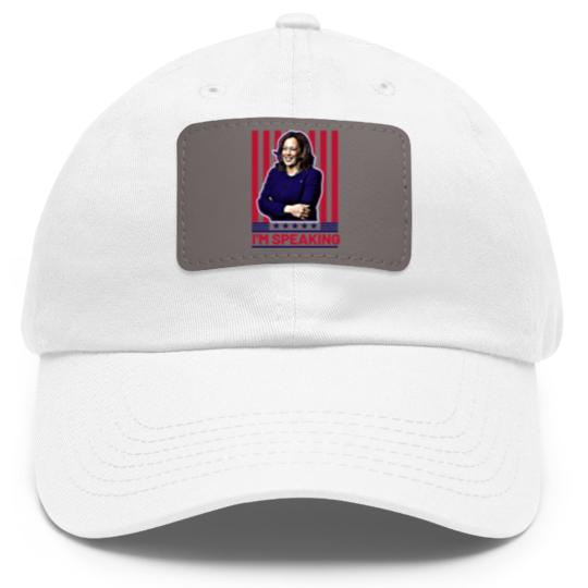 Discover Harris Kamala I'm Speaking Dad Hat With Leather Patch, Madam President Dad Hat With Leather Patch, Kamala Rally Dad Hat With Leather Patch, Presidential Election 2024 Dad Hat With Leather Patch