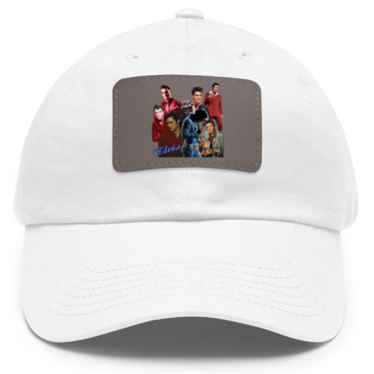 Discover Inspired Elvis Presley Graphic Signature T- Dad Hat With Leather Patch Gift For Fan