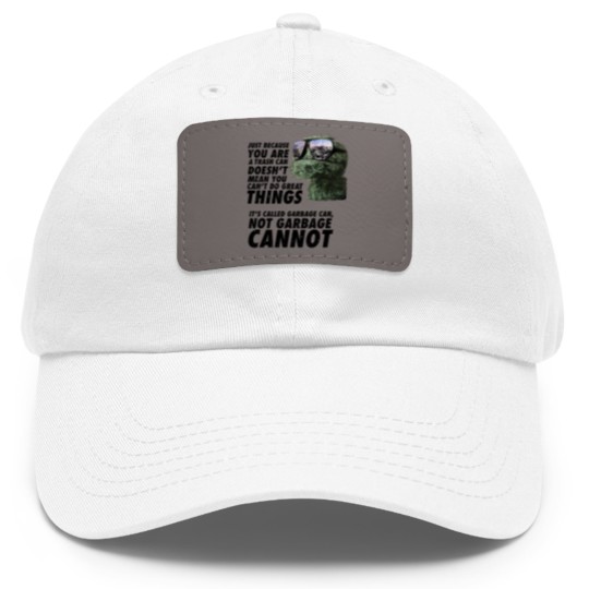 Discover Garbage Can Dad Hat With Leather Patch