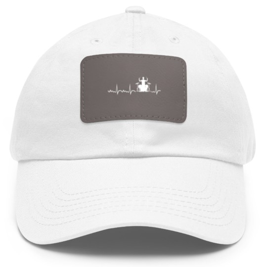 Discover Drummer Heartbeat Drummer Drum Band Dad Hat With Leather Patch