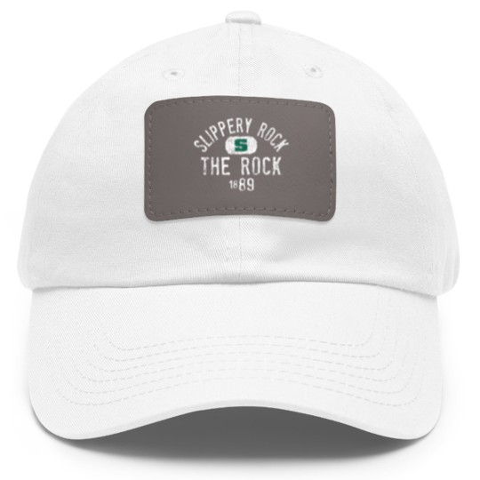 Discover slippery rock he rock vinage 1889 logo officially licensed shir Dad Hat With Leather Patch