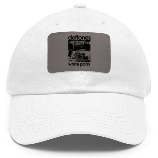 Discover Deftone ROCK BAND Dad Hat With Leather Patch - white pony