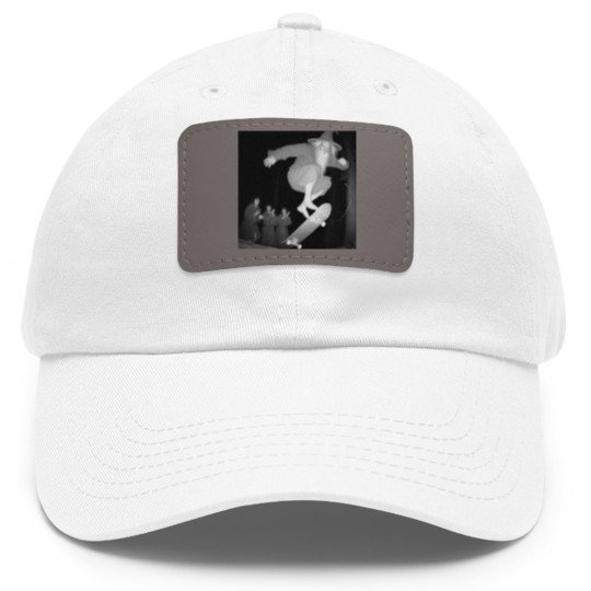 Discover Gandalf skateboarding Dad Hat With Leather Patch, Gandalf skating in the woods Dad Hat With Leather Patch