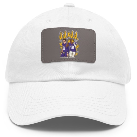 Discover Heavyweight Justin Jefferson x J.J. McCarthy "Championship Mindset" Crewneck Dad Hat With Leather Patch