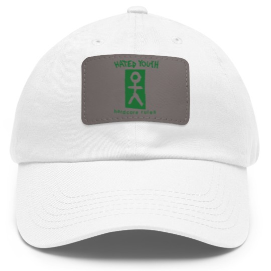 Discover Hated Youth Dad Hat With Leather Patch Vintage Rock Punk Dad Hat With Leather Patch