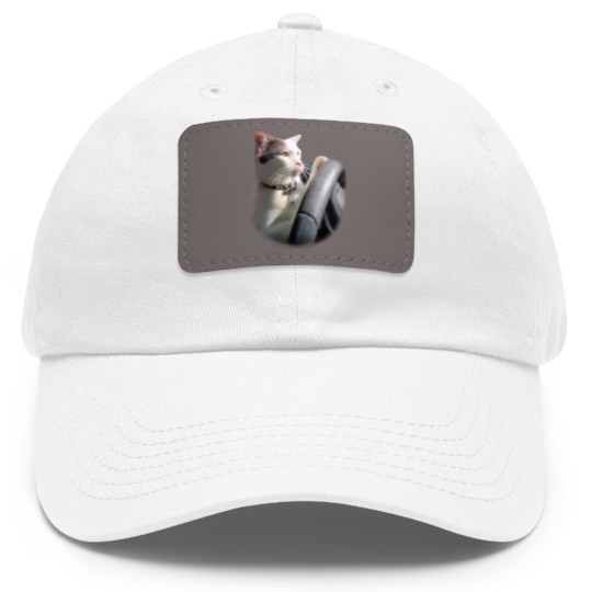 Discover Cat Driving A Car Instagram Katze Dad Hat With Leather Patch
