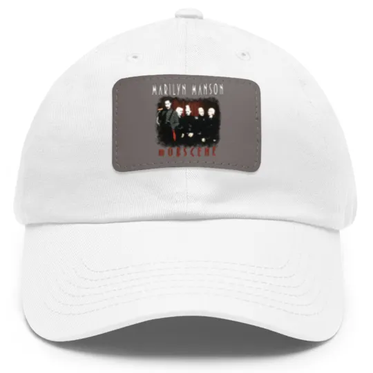 Discover Marilyn Manson mOBSCENE Dad Hat With Leather Patch, Vintage Alt Goth Rock Music