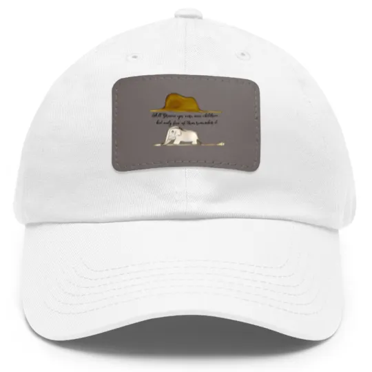 Discover Le Petit Prince Dad Hat With Leather Patch, Little Prince Dad Hat With Leather Patch, Boa Elephant or Hat Dad Hat With Leather Patch, Prince and Fox Dad Hat With Leather Patch