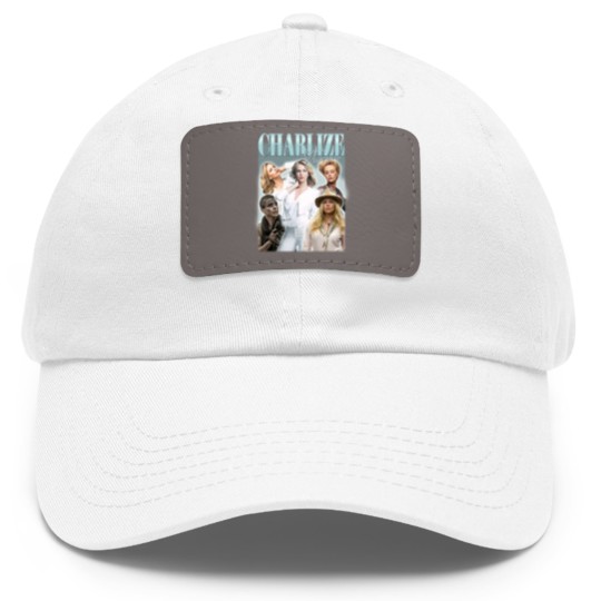 Discover Charlize Theron Vintage Bootleg Dad Hat With Leather Patch, Charlize Theron Vintage Graphic Dad Hat With Leather Patch