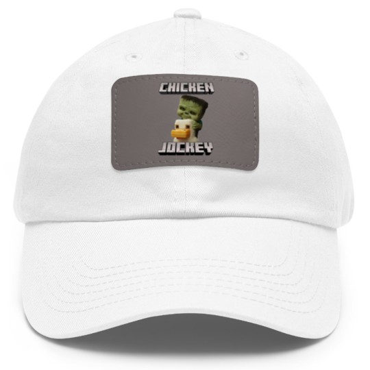 Discover Chicken Jockey Minecraft Movie Dad Hat With Leather Patch, Minecraft Movie Dad Hat With Leather Patch