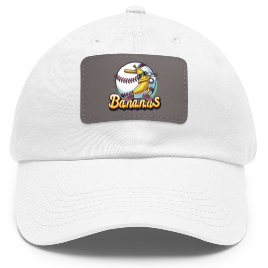 Discover Let's Go Bananas Baseball Dad Hat With Leather Patch, Sports Team Mascot Dad Hat With Leather Patch