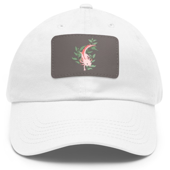 Discover Axolotl Dad Hat With Leather Patch