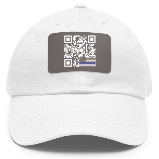 Discover BACK Print - Police Flag Trump Dance QR Code Comfort Colors Dad Hat With Leather Patch,  Republican Dad Hat With Leather Patch
