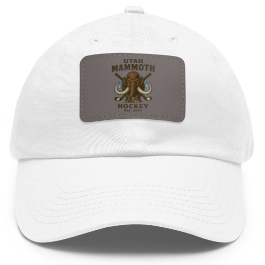 Discover Utah Mammoth Hockey Dad Hat With Leather Patch, Utah Mammoth Dad Hat With Leather Patch, Unisex Sports Dad Hat With Leather Patch