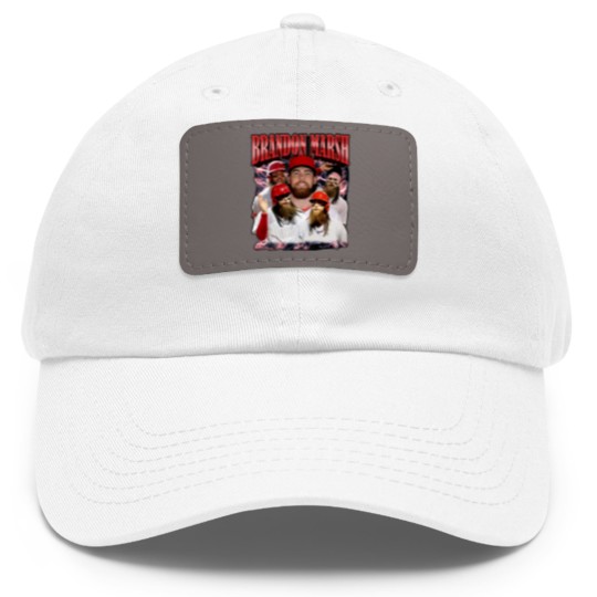 Discover Bran!don Marsh Dad Hat With Leather Patch, Brandon Baseball Player Marsh Dad Hat With Leather Patch