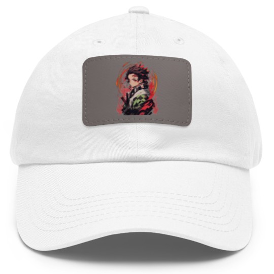 Discover Anime Dad Hat With Leather Patch, Tanjirou Dad Hat With Leather Patch, Anime Lovers Dad Hat With Leather Patch