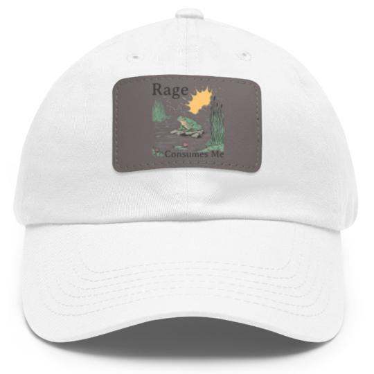 Discover Rage Consumes Me Dad Hat With Leather Patch, Frog Pond Dad Hat With Leather Patch, Meme Frog Dad Hat With Leather Patch, Vintage Style Unisex Dad Hat With Leather Patch