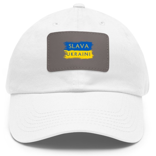 Discover Slava Ukraini Ukraine Flag Dad Hat With Leather Patch