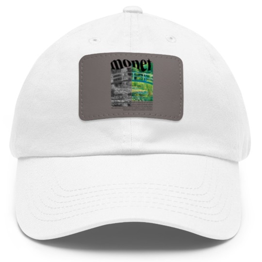 Discover Claude Monet Dad Hat With Leather Patch, Minimalist Art, The Water-Lily Pond Dad Hat With Leather Patch