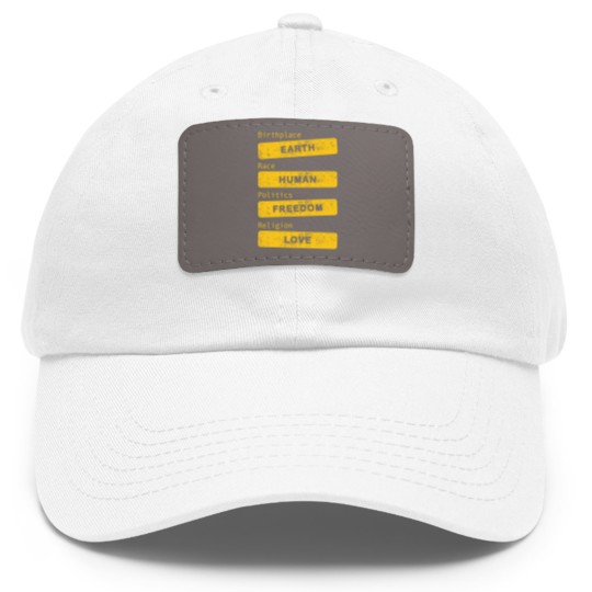 Discover Birthplace Earth Grunge - Human Freedom Love Dad Hat With Leather Patch