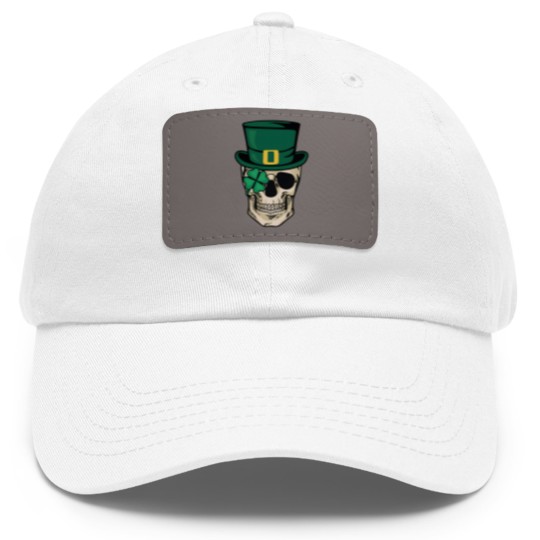 Discover Skull St Patrick's Day Dad Hat With Leather Patch, Horror St Patrick's Day Dad Hat With Leather Patch, Lucky Irish Dad Hat With Leather Patch, Shamrock Dad Hat With Leather Patch