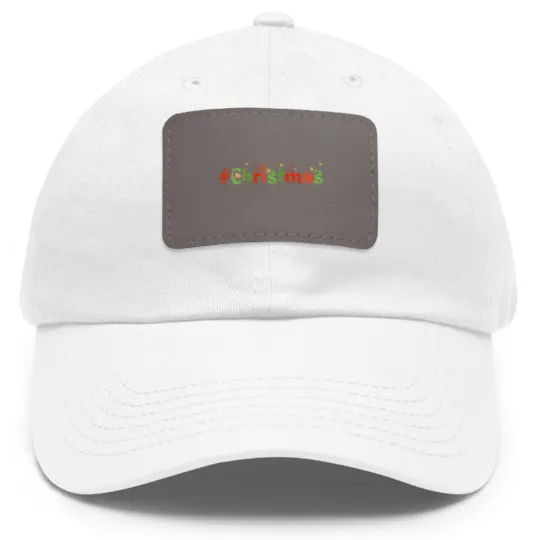 Discover Hashtag Christmas Dad Hat With Leather Patch, Christmas Dad Hat With Leather Patch Gift Dad Hat With Leather Patch