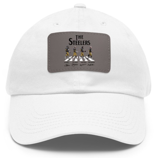 Discover The Stee lers Walking Abbey Road Signatures Dad Hat With Leather Patch