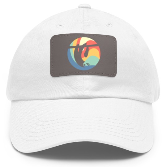 Discover Sloth Vintage Circle Dad Hat With Leather Patch