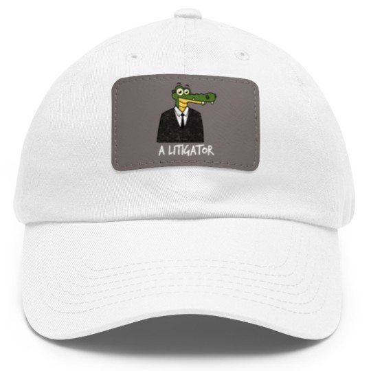 Discover A Litigator Alligator Lawyer Attorney Law Distress Dad Hat With Leather Patch