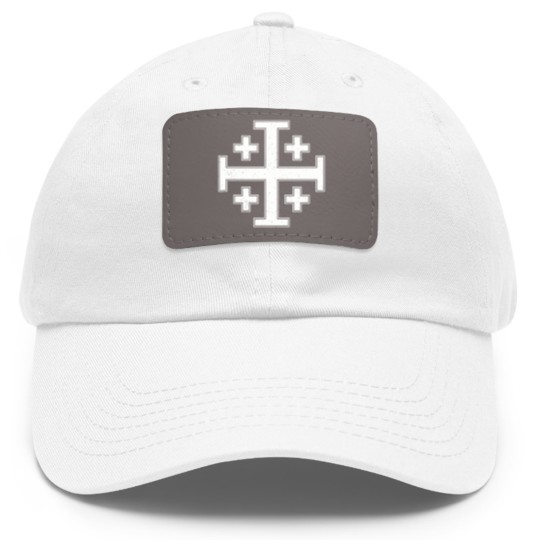 Discover jerusalem cross fivefold cross knight's templar Dad Hat With Leather Patch