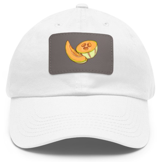 Discover Cantaloupe Melon Dad Hat With Leather Patch
