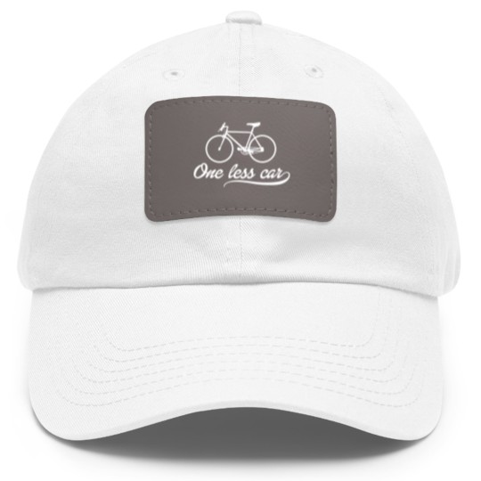 Discover Bike One Less Car One Less Car Dad Hat With Leather Patch