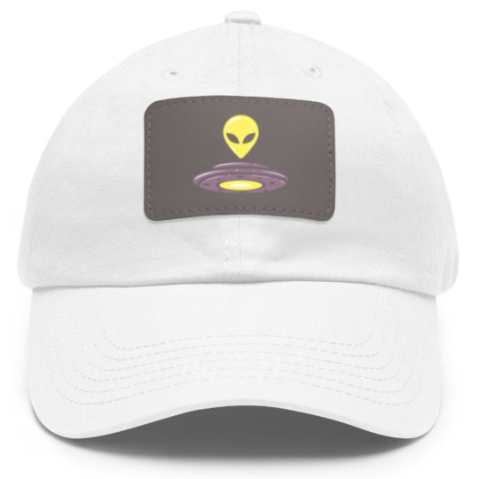 Discover Alien UFO motif alien head saucer design Dad Hat With Leather Patch