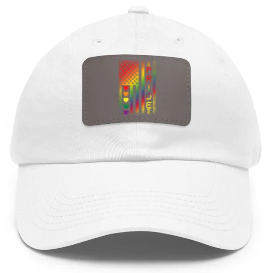 Discover Pride American Flag Dad Hat With Leather Patch