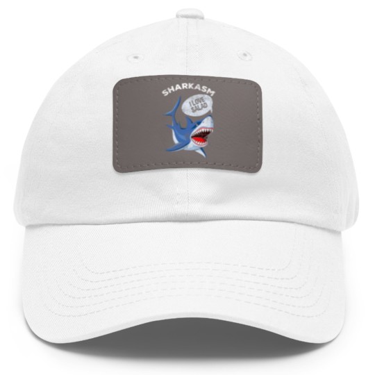 Discover Sarcastic Shark Humor Meat Lover Marine Biology Dad Hat With Leather Patch