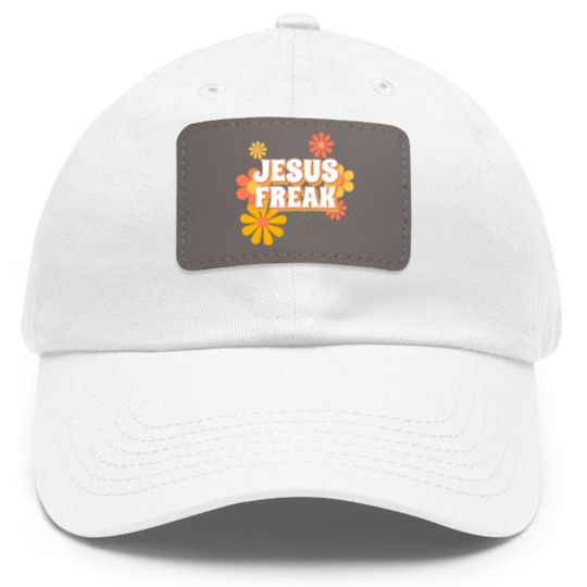 Discover Retro Jesus freak hippie flowers-vintage Jesus Dad Hat With Leather Patch