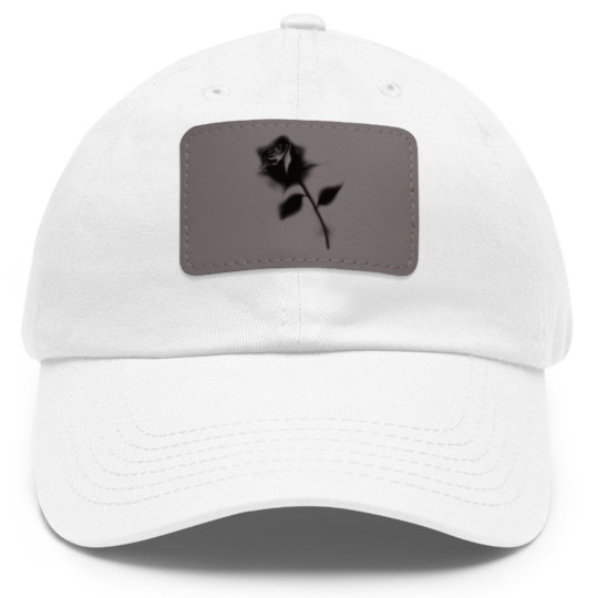 Discover Gothic Black Rose Dad Hat With Leather Patch