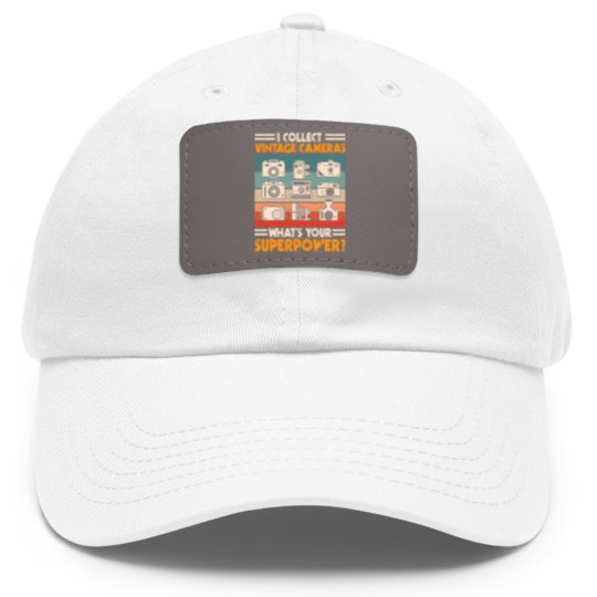 Discover Vintage Camera Collector Dad Hat With Leather Patch