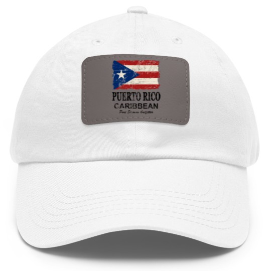 Discover Puerto Rico Flag - Vintage Look Dad Hat With Leather Patch