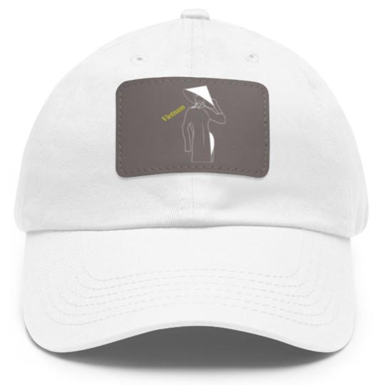 Discover Unisex Ao Dai Uniform Dad Hat With Leather Patch