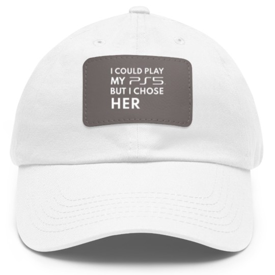 Discover Could play my PS5 White Dad Hat With Leather Patch