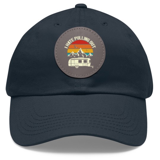 Discover Retro Vintage Mountains I Hate Pulling Out Funny Camping Dad Hat With Leather Patch
