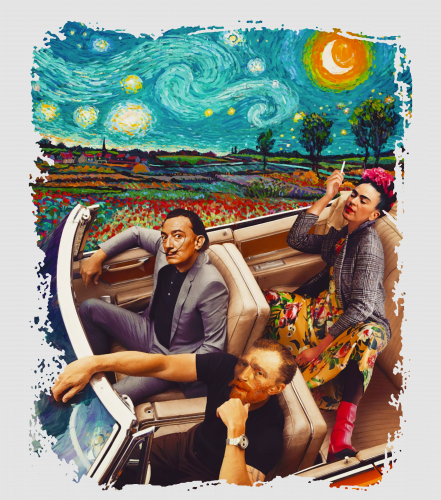 Discover Vincent-Van-Gogh-Frida-Salvador-Dali-Banksy-car Digital Files