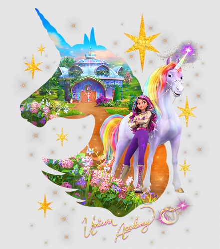 Discover Unicorn Academy Silhouette Sparkle Graphic Logo Digital Files