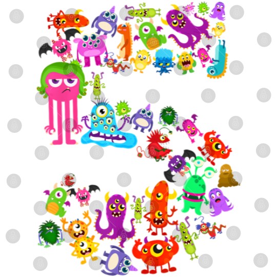 Discover 5th birthday party monster themed number 5 little monster t Digital Files