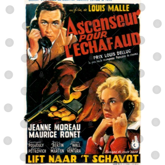 Discover Lift to the Scaffold  Elevator to the Gallows  Ascenseur Pour L'Echafaud - Louis Malle - vintage French New Wave film poster Digital Files